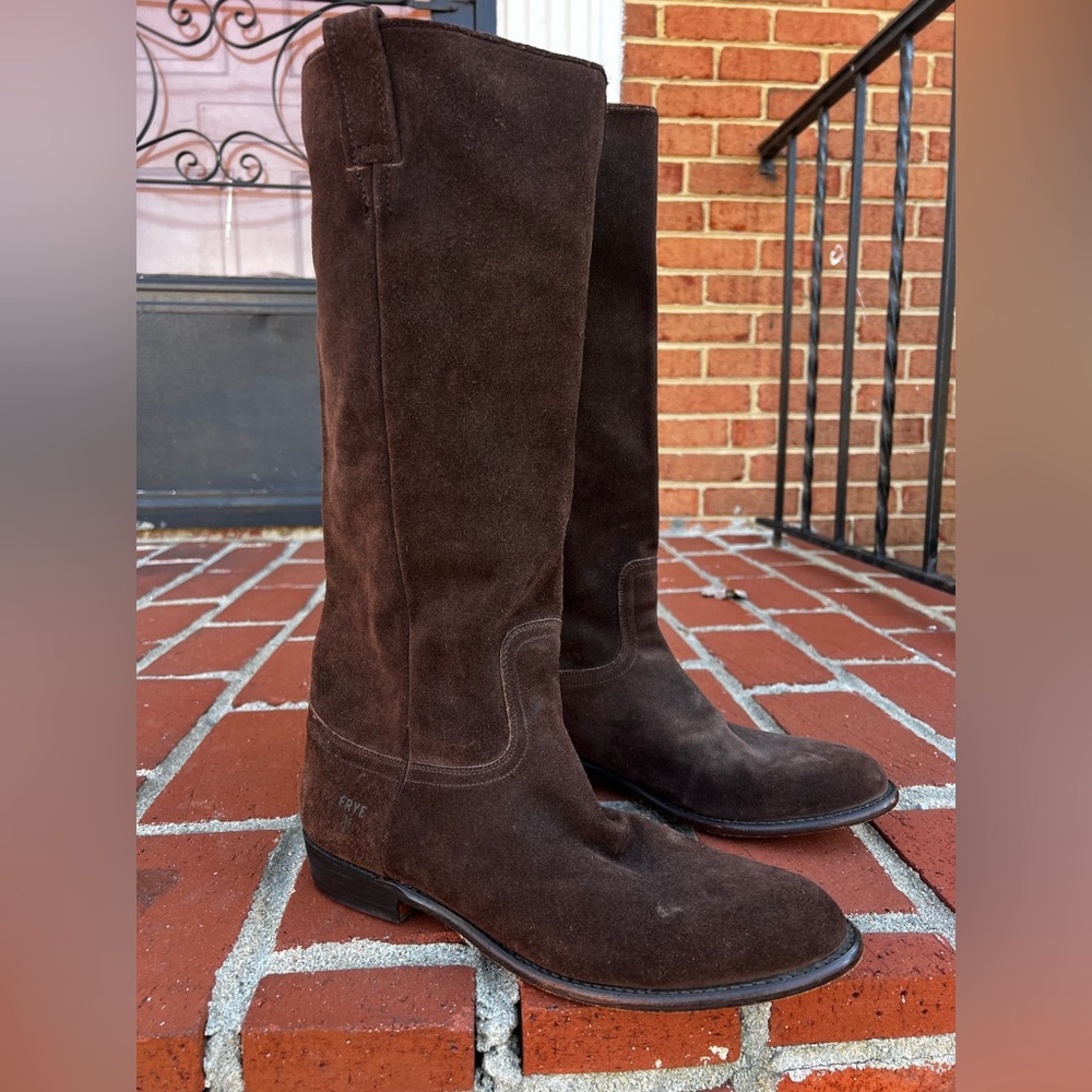 Frye Dark Brown Suede Western Boots Size 11